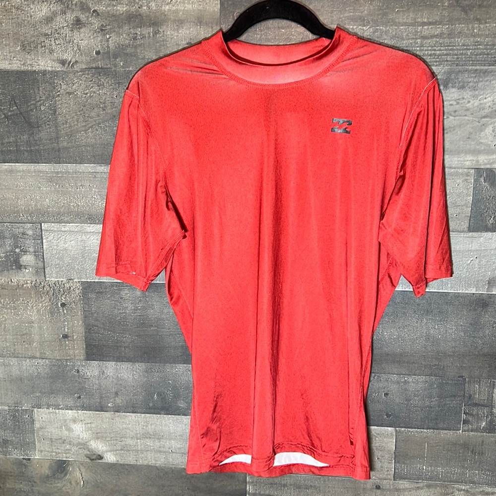 Red Billabong Short Sleeve Built to Submerge Shirt